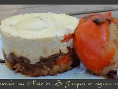 Cheesecake aux noix de St Jacques et confit d'oignon - photo 2