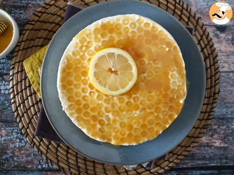 Cheesecake sans cuisson au citron et au miel (tuto déco gâteau) - photo 3