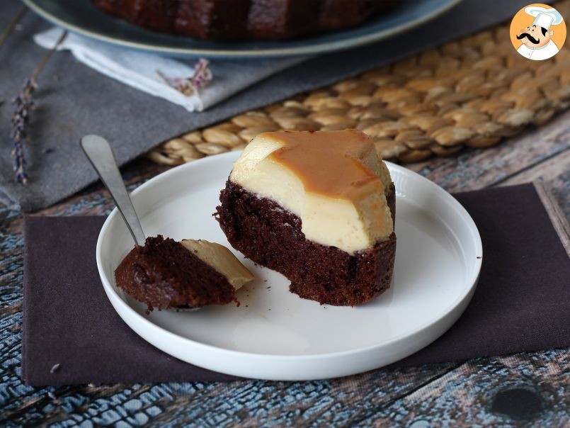 Choco flan, l'association parfaite d'un gâteau moelleux au chocolat et d'un flan vanille caramel - photo 3