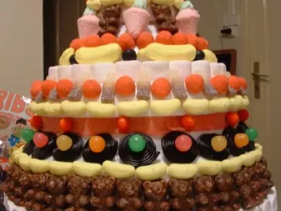 Construction d'un gâteau de bonbons pour un anniversaire coin-coin !!!