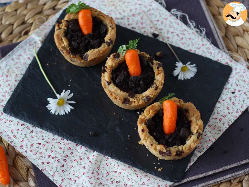 Cookies cups garnis de ganache au chocolat façon petit pot de carotte - photo 5