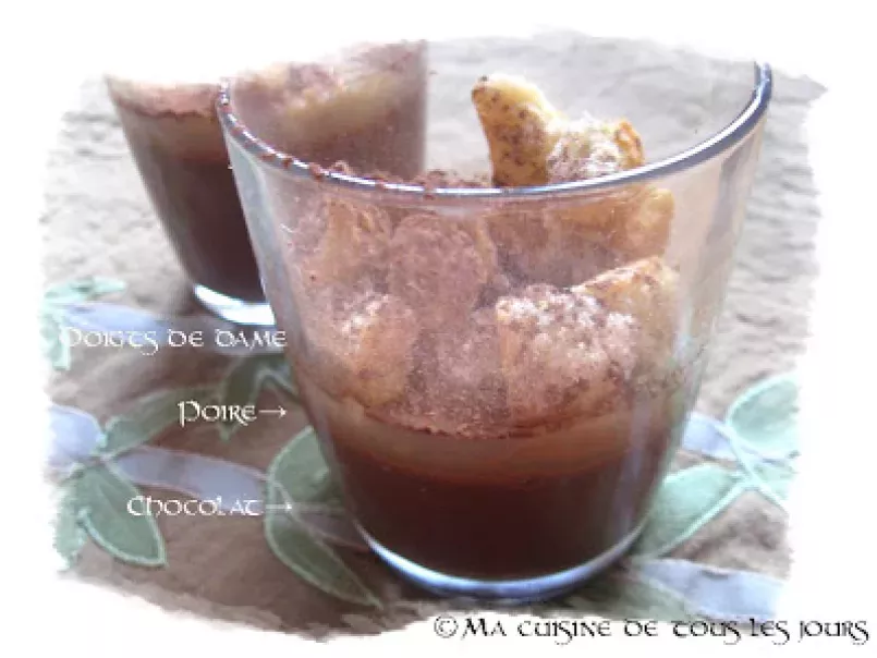 Crème prise choco-café, pulpe de poire et doigts de dame cassés - photo 2