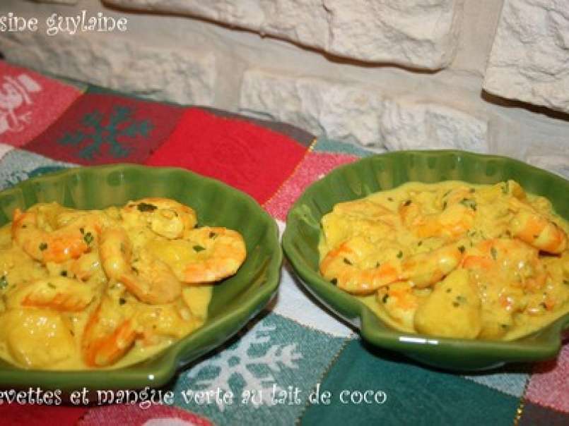 Crevettes à la mangue verte au lait de coco en amuse bouches ou en entrée - photo 2