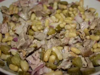 Cuisiner les restes #2 : Salade de gigot d'agneau aux flageolets