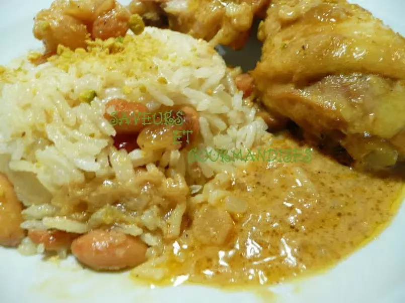 Curry de poulet en cocotte et son riz aux fruits secs. - photo 2