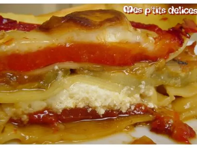Délicieuses lasagnes aux poivrons rouges, chèvre et aubergines! - photo 3