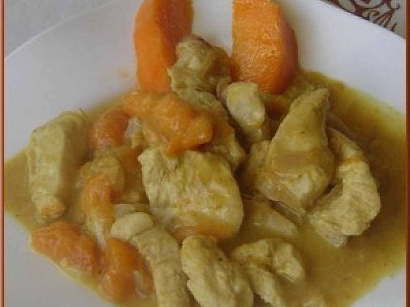 Emincé de dinde au curry et à la mangue