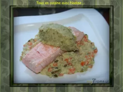 Filet de saumon sauce moutarde aux petits légumes - photo 2