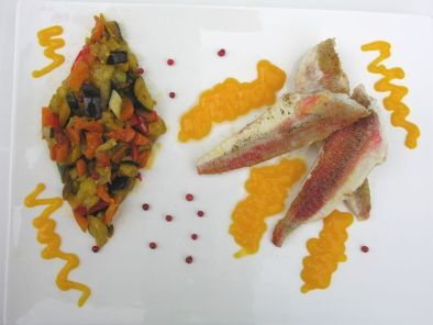 Filets de Rougets au Coulis de Mangue et Arlequin de légumes - photo 2