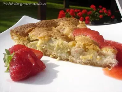 Gâteau amandes-rhubarbe et son coulis de fraise - photo 3