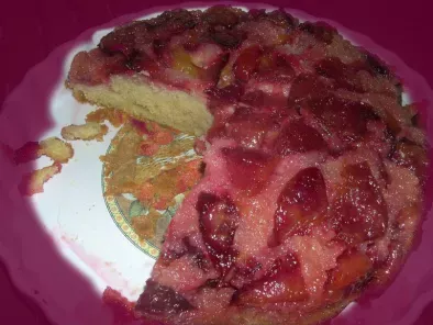 Gâteau aux prunes rhubarbe