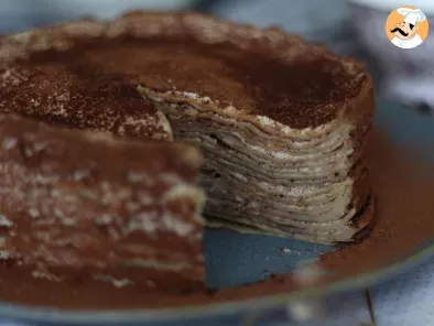 Gâteau de crêpes façon tiramisu au café et cacao, photo 2