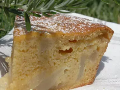 Gâteau moelleux aux poires, érable et cannelle sans beurre
