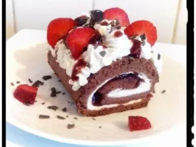Gâteau roulé choco fraise
