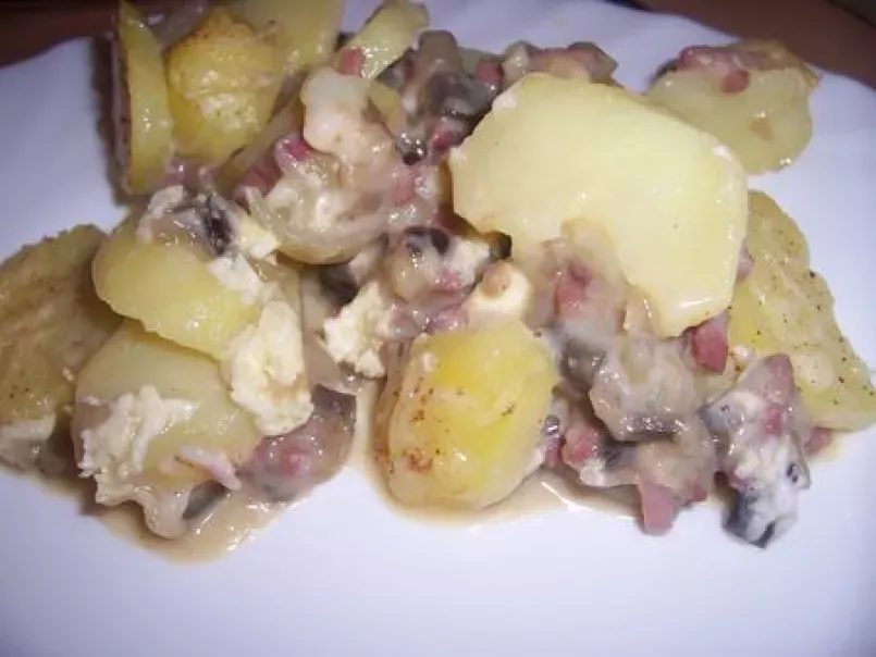 Gratin de pommes de terre à l'aubergine et au jambon - photo 3