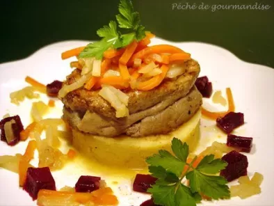 Grenadin de veau et ses petits légumes sur coussin de polenta - photo 2