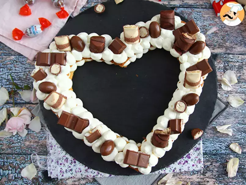 Heart cake au Kinder - Tarte cœur au Kinder
