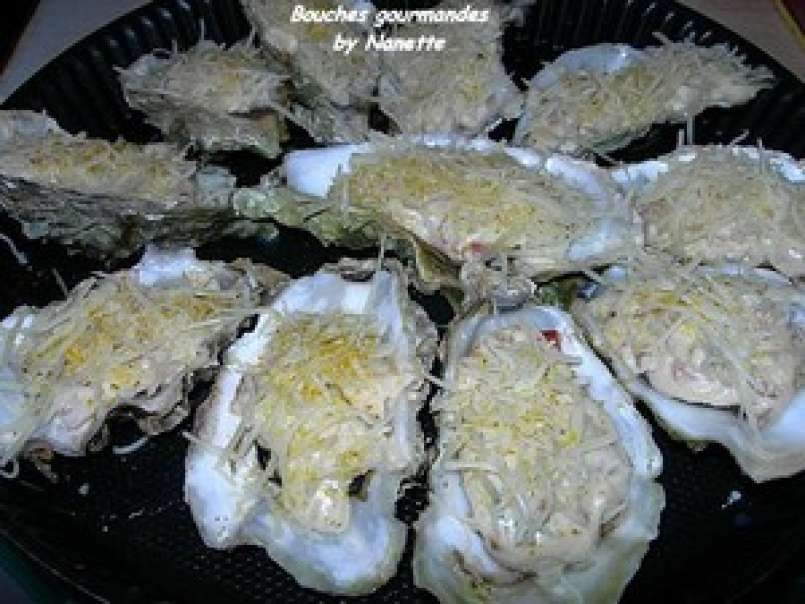 Huîtres gratinées au bacon et mini brochettes d'huîtres - photo 2