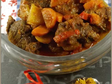 Joue de boeuf au curry et ses légumes au cookéo