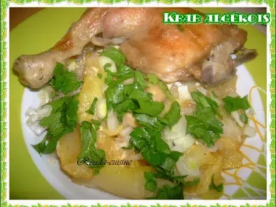 Kbab algérois au poulet (Poulet aux frites à la sauce blanche)