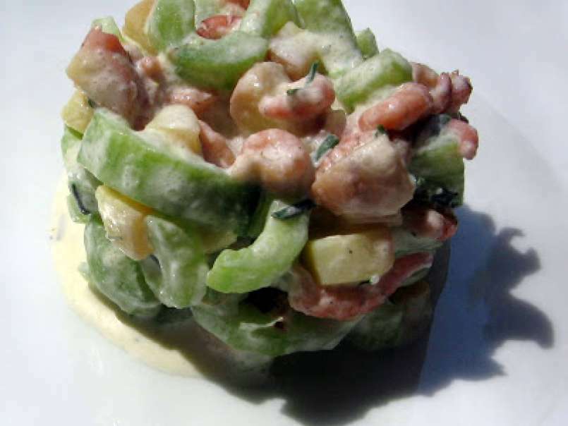 Krabben-Gurkensalat - Salade de concombre et crevettes grises