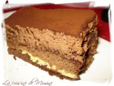 L'Arlequin (génoise chocolat, mousse chocolat, crème brûlée vanille) - photo 2