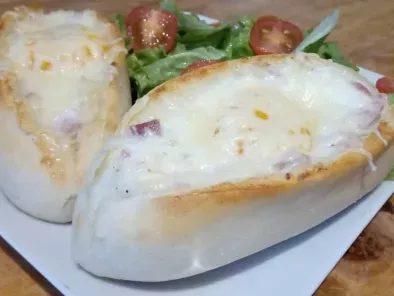 Les egg boats jambon fromage