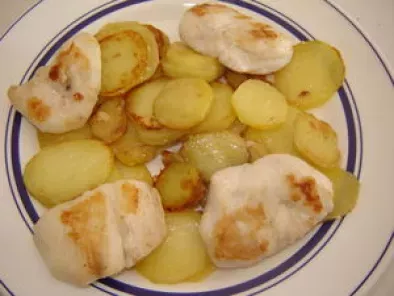 Lotte poëlée avec des pommes de terre