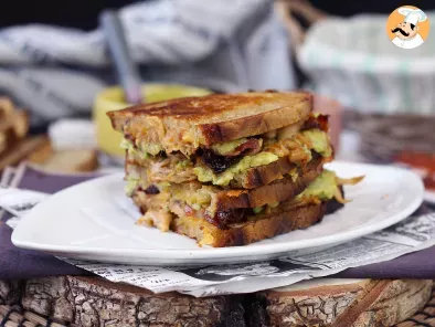 Maxi sandwich façon grilled cheese à l'américaine: poulet, avocat, bacon - photo 4