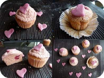 Mes Valentine's cupcakes ou mes cupcakes biscuits roses et framboises - photo 2