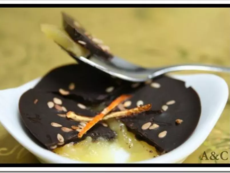 Mignardises pour accompagner le café : crème d' orange en croûte de chocolat - photo 2