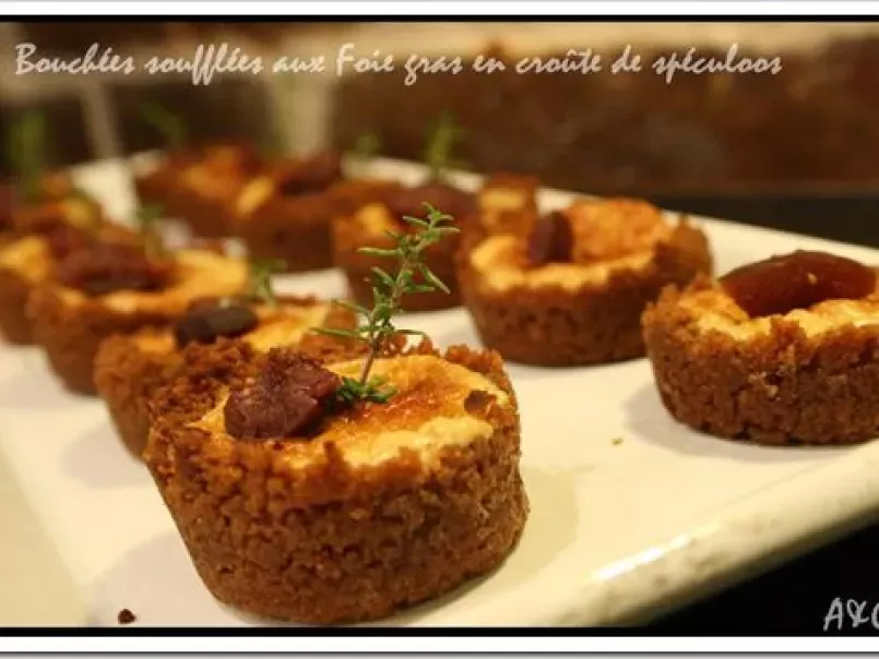 Mini Bouchées soufflées au foie gras en crôute de spéculoos et figue