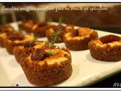 Mini Bouchées soufflées au foie gras en crôute de spéculoos et figue