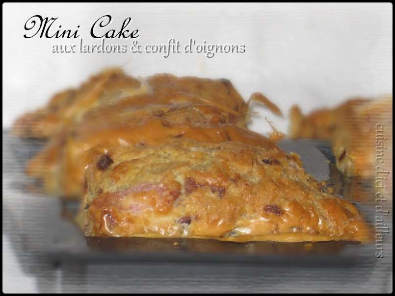 Mini cake aux lardons et confit d'oignon