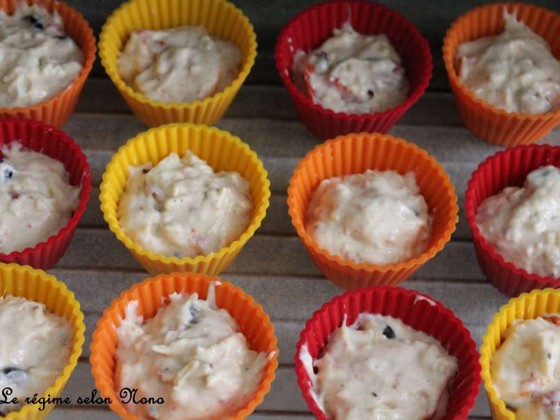 Mini-cupcakes à la tomate séchée, féta, olives - photo 3