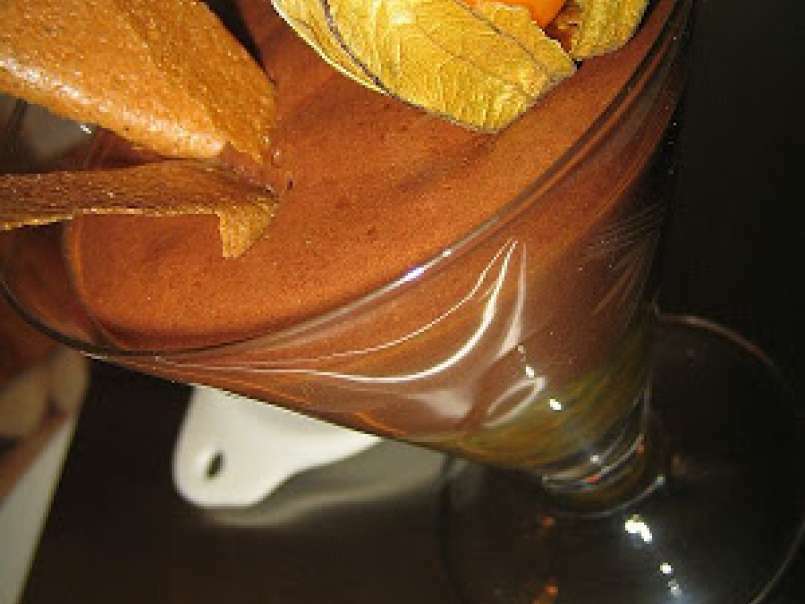 Mousse chocolat sur lit de poires et sur fruits passion!!!! - photo 4