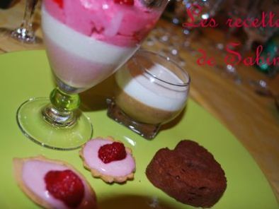 Mousse fraise/Panna Cotta/Mousse framboise ~ tartelettes et gâteaux choco/amandes - photo 3