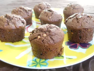 Muffins au chocolat noir et pépites de nougatine