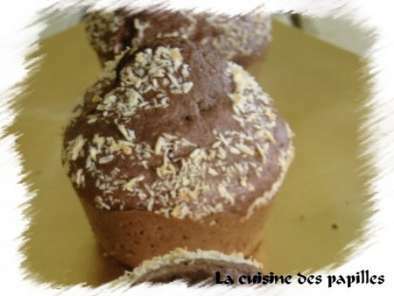 Muffins choco-noix de coco, coeur fondant caramel au beurre salé