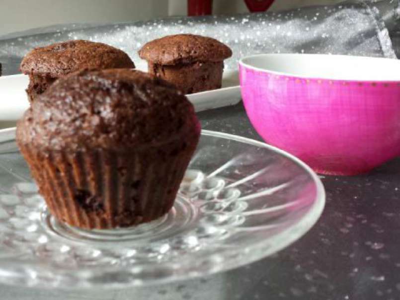 Muffins chocolat, coeur fondant chocolat blanc - photo 3
