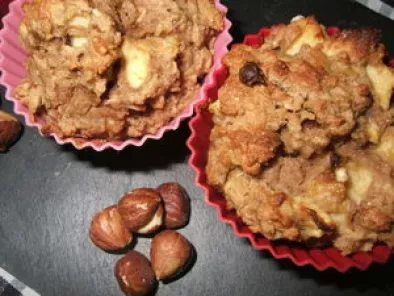 Muffins d'automne (farine de châtaignes, pomme et noisettes)