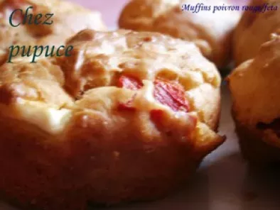 Muffins poivron rouge et concassé de feta