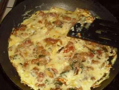omelette craquante aux coeurs de céleri et tomates