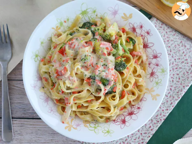 One pot pasta - Tagliatelles au saumon et brocolis - photo 3