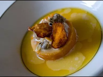 Palourdes à la patate douce, jus de mandarine à l'huile d'olive