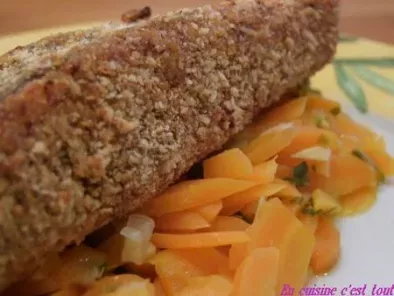 Pavé de saumon en croûte de noisettes et carottes au gingembre - photo 2