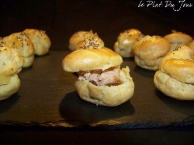 Petits choux au foie gras et à la confiture d'oignons - photo 2
