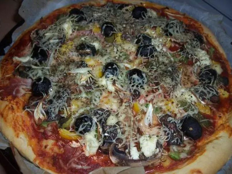 Pizza poivrons - olives - champignons - photo 3