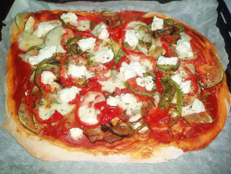 Pizza ricotta et légumes grillés