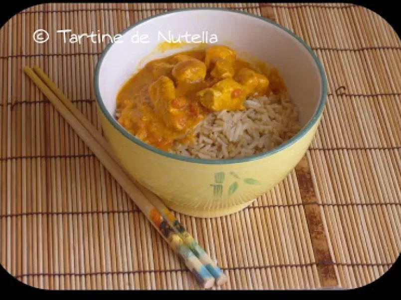 Poulet au curry et son riz complet pilaf